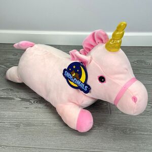 Go Toys Snoozimals Unicorn 20" Pink Gold Plush Pillow Magical Stuffed Animal NEW